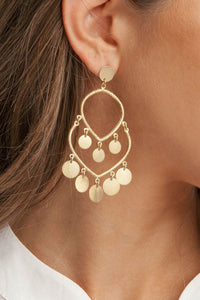 CHANDELIER EARRINGS "STEROPI" GOLD