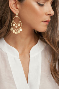 CHANDELIER EARRINGS "STEROPI" GOLD