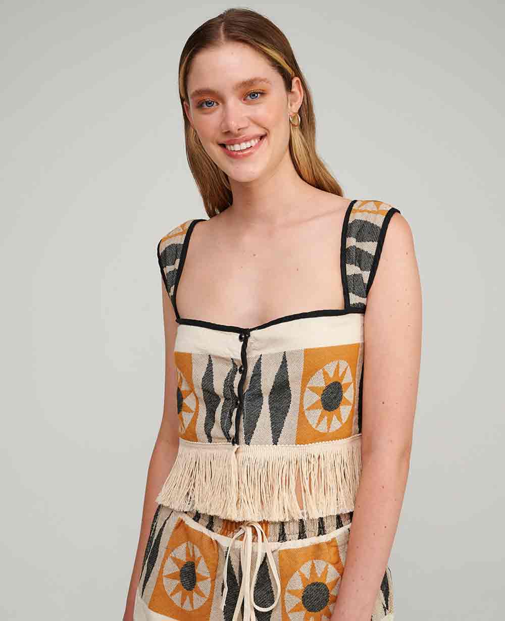 CROP TOP "VERGINA" SAND