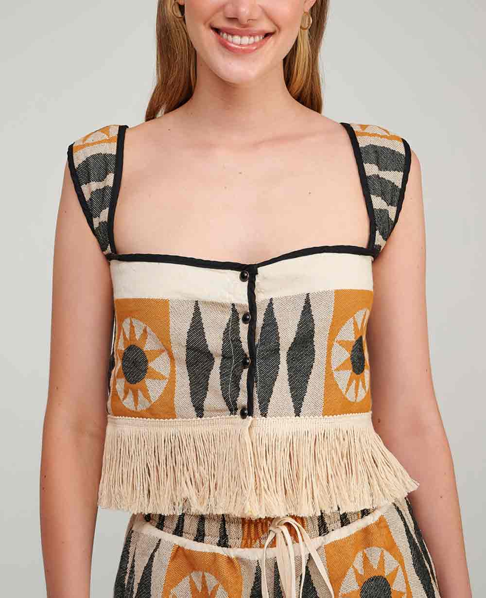 CROP TOP "VERGINA" SAND