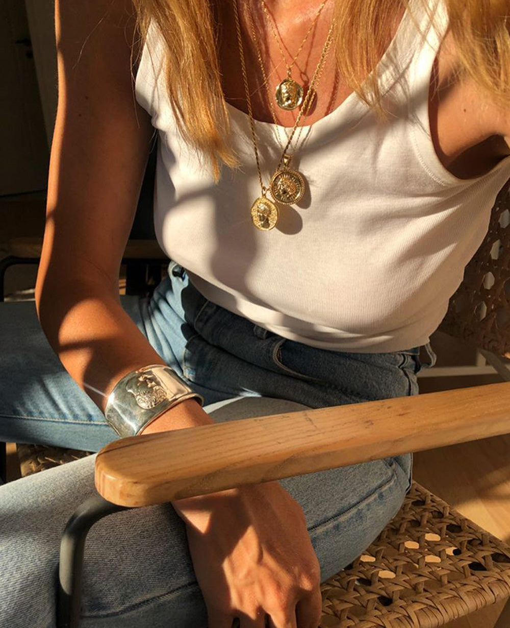 THE HERMINA TANK TOP WHITE LOW NECK