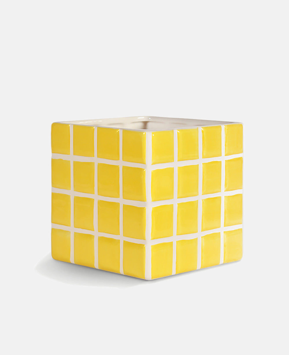 SMALL PLANTER "TILE" YELLOW