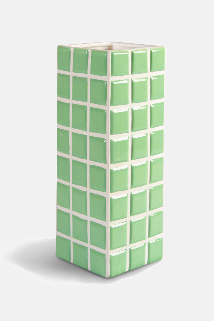 VASE "TILE" LIGHT GREEN