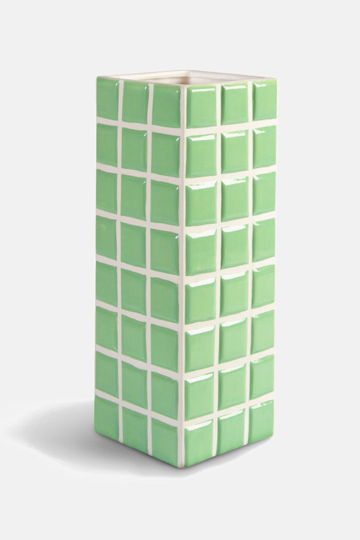 VASE "TILE" LIGHT GREEN