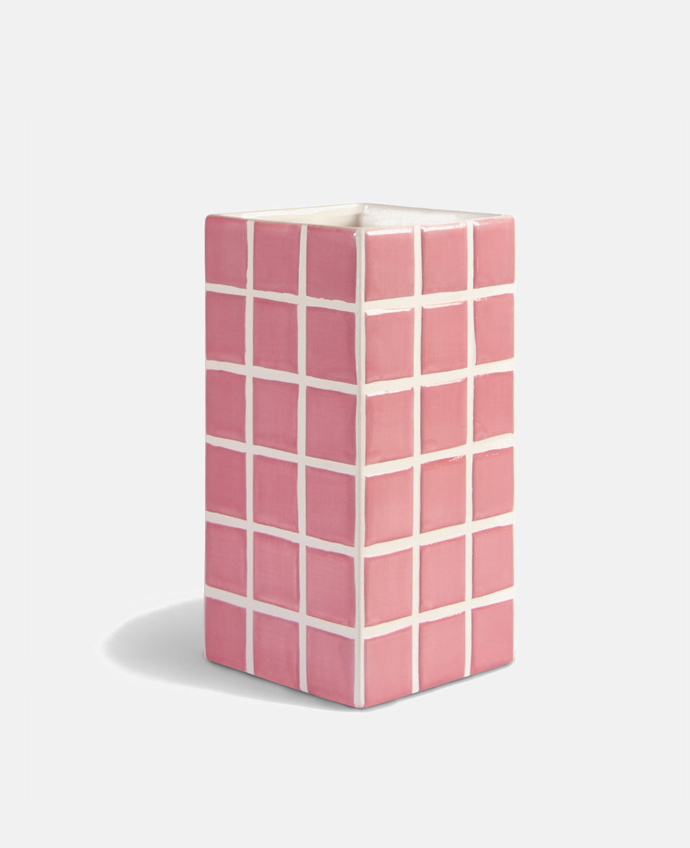 SMALL VASE "TILE" PINK