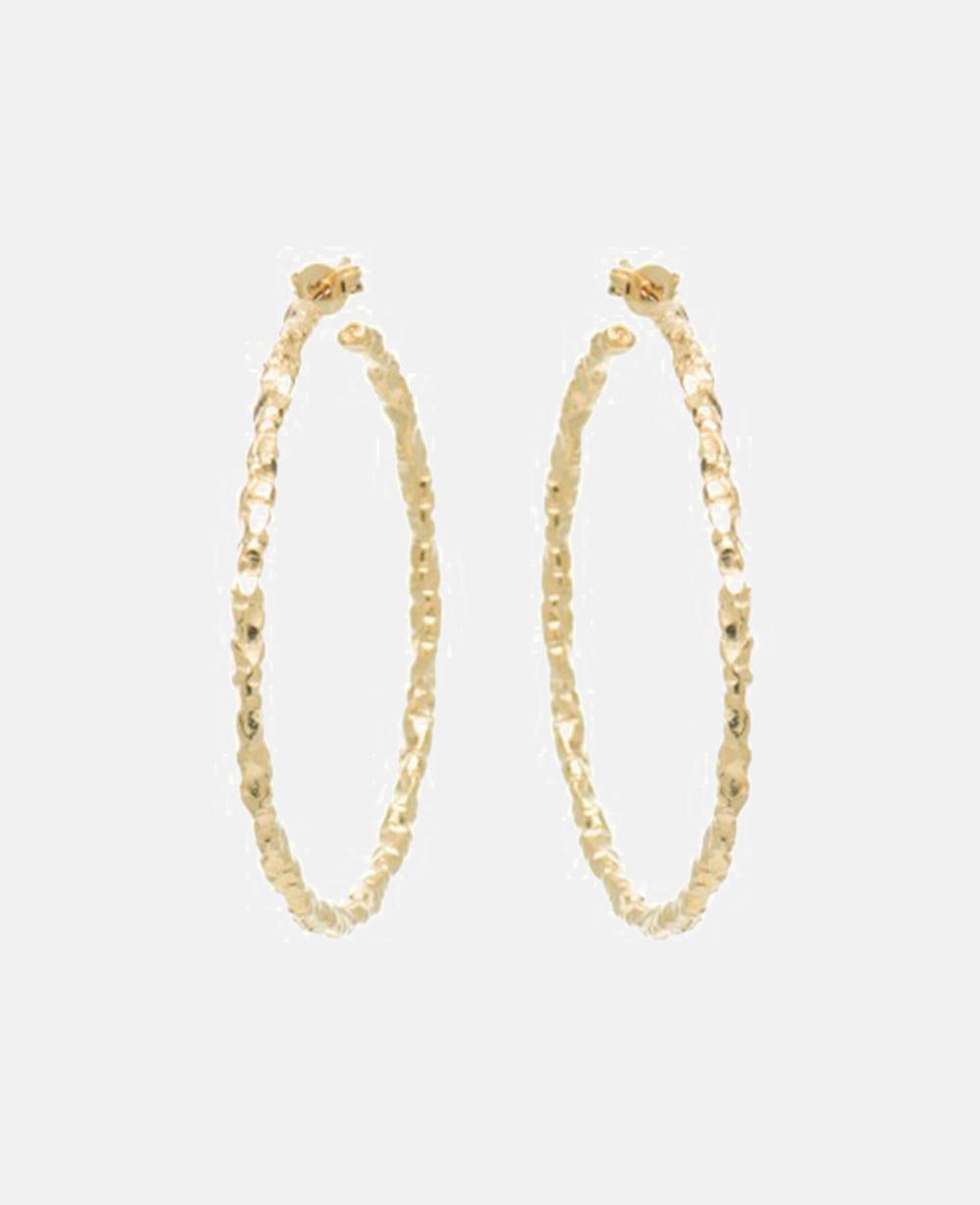 HOOPS "HAMMERED L" GOLD