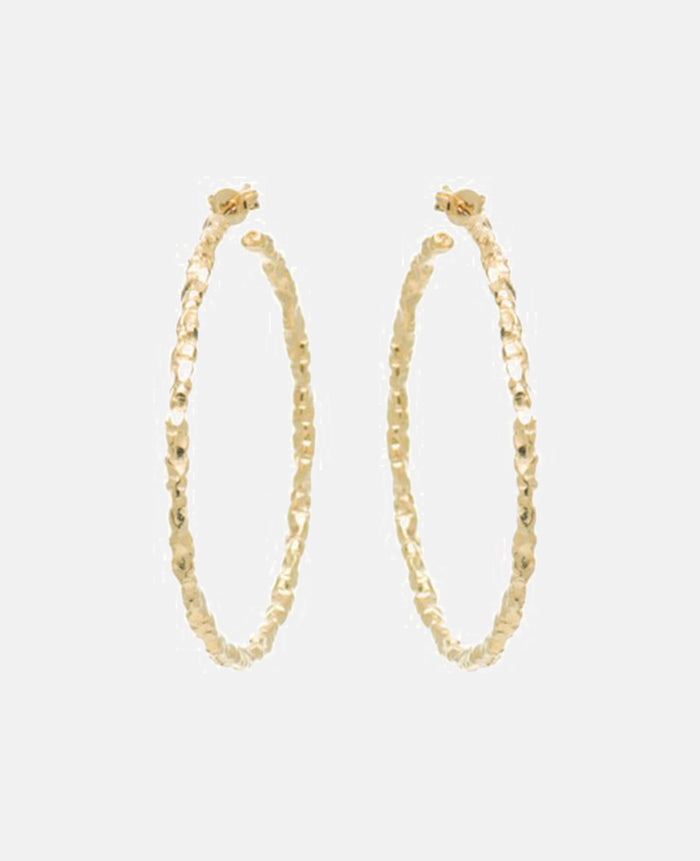 HOOPS "HAMMERED L" GOLD