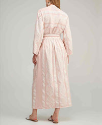 LONG WRAP DRESS "HYDRA" POWDER/WHITE