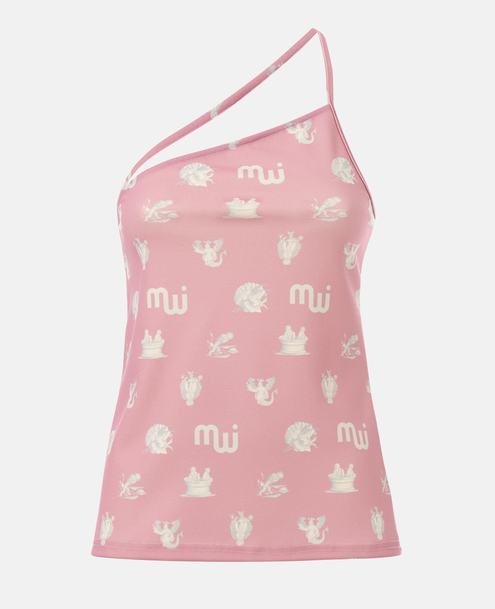 ONE SHOULDER SIGNATURE TOP PINK