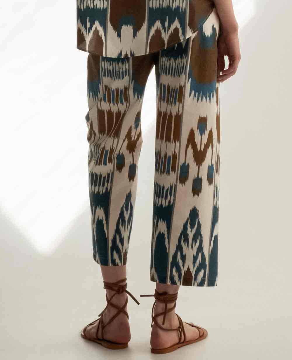 COTTON PANTS "IKAT" MULTICOLOR