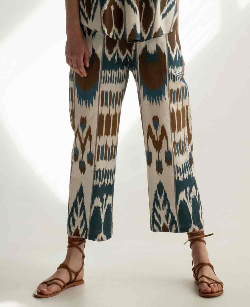 COTTON PANTS "IKAT" MULTICOLOR