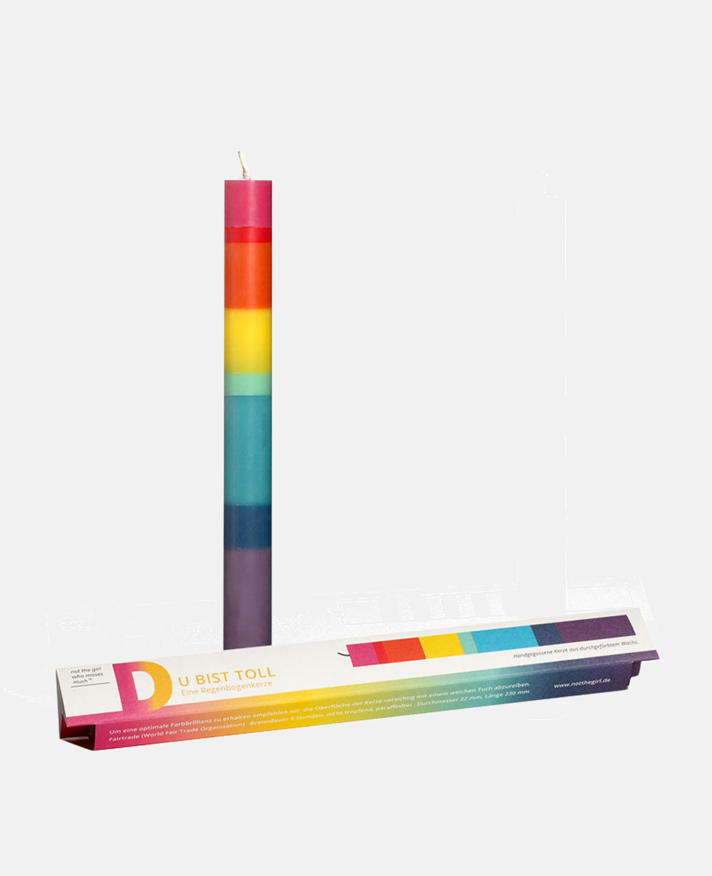 CANDLE "DU BIST TOLL” RAINBOW
