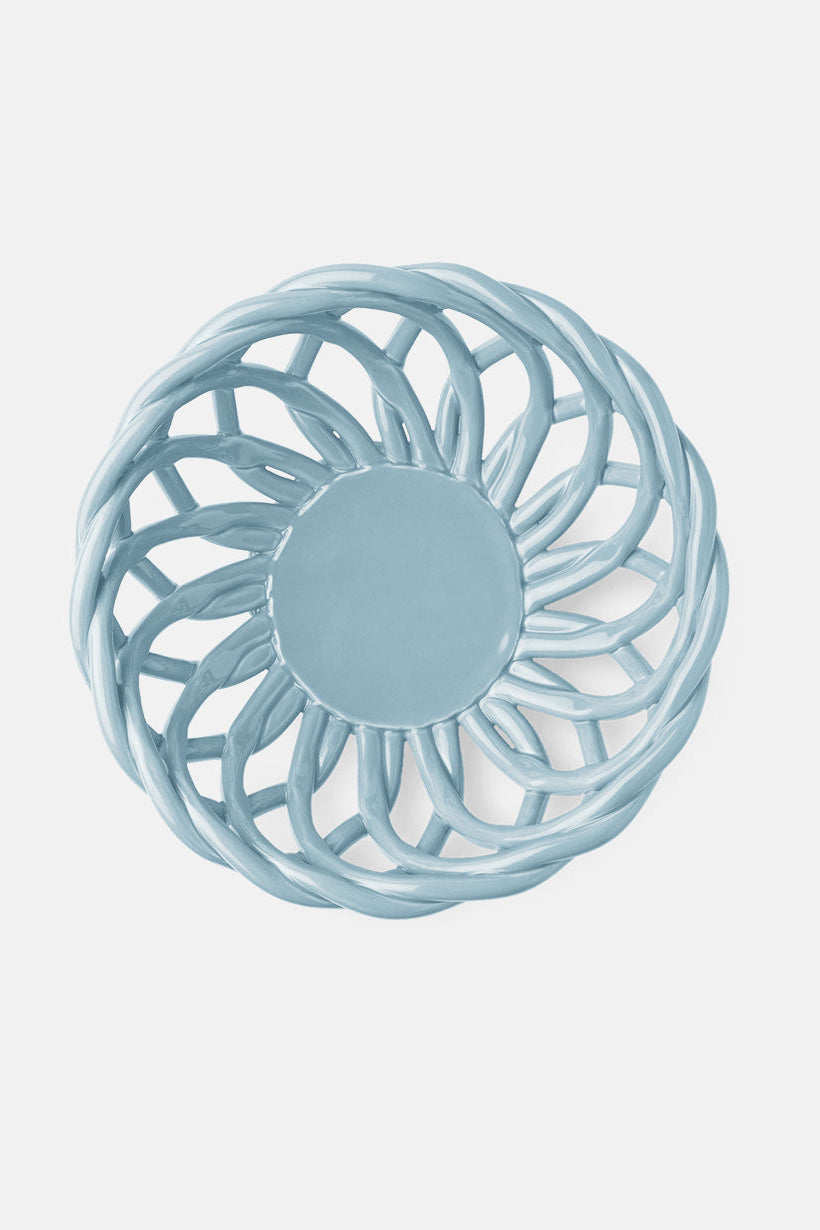 CERAMIC BASKET "SICILIA" SMALL - LIGHT BLUE