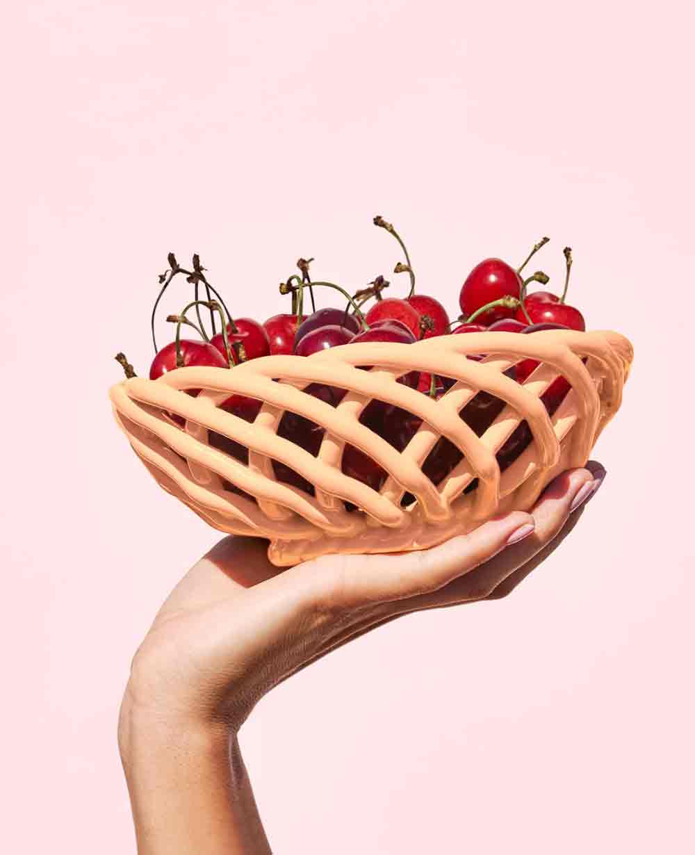 CERAMIC BASKET "SICILIA" SMALL - TANGERINE