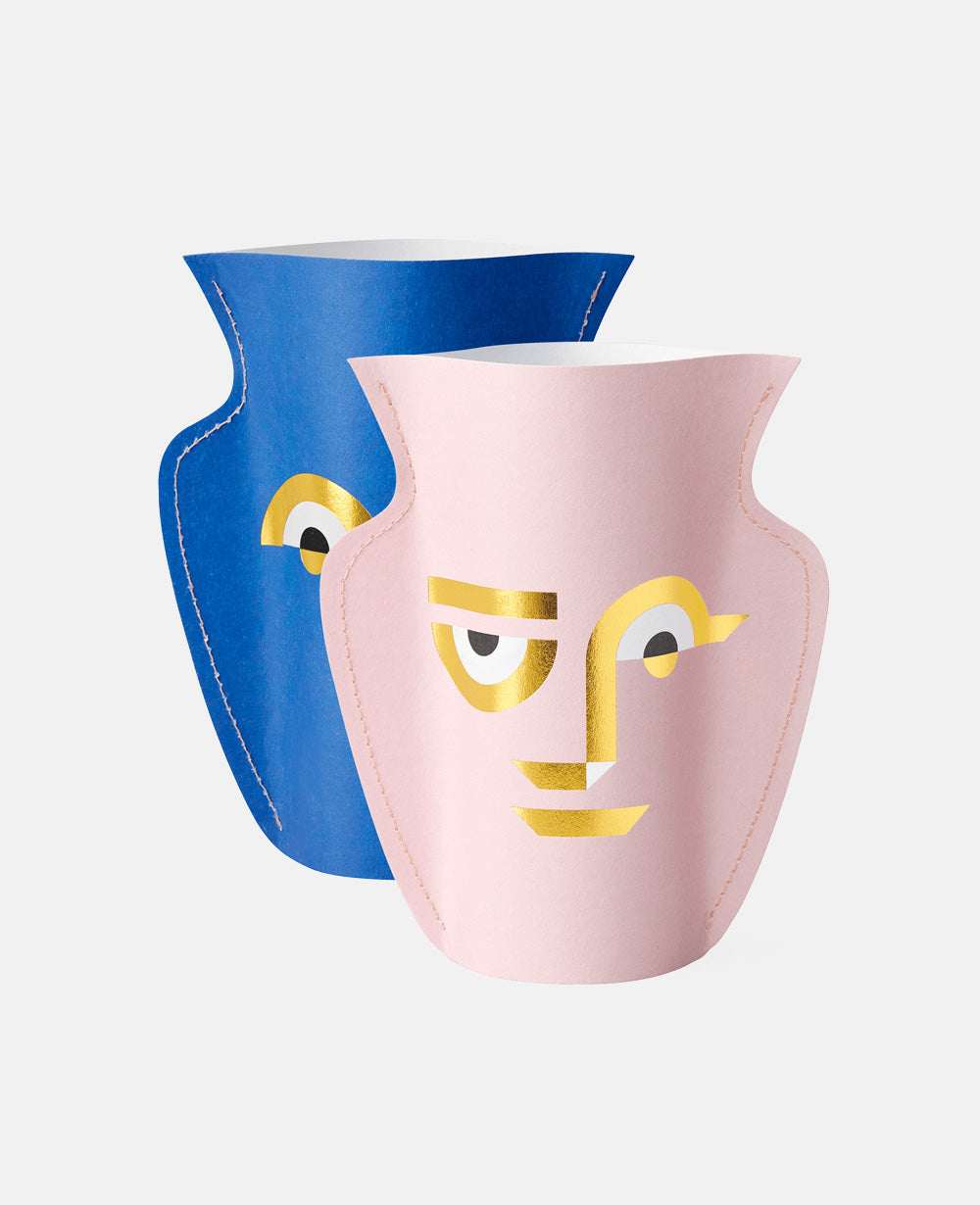 MINI PAPER VASE  "APOLINO" BLUE/PINK