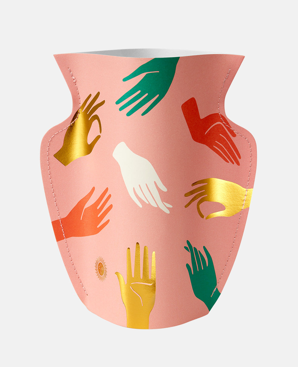 PAPER VASE MINI HAMSA PINK