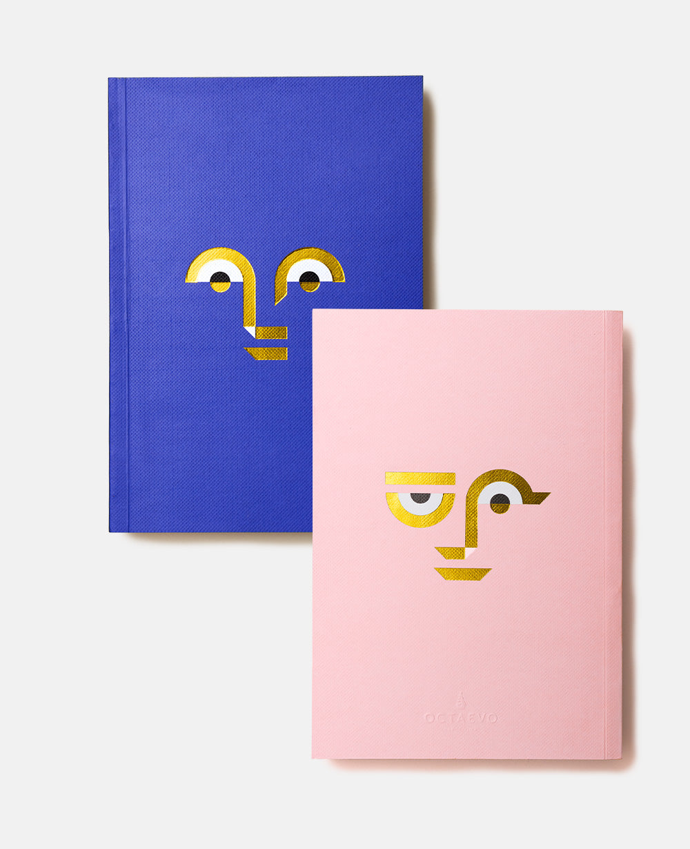 NOTEBOOK "APOLLO" DARK BLUE/ROSE