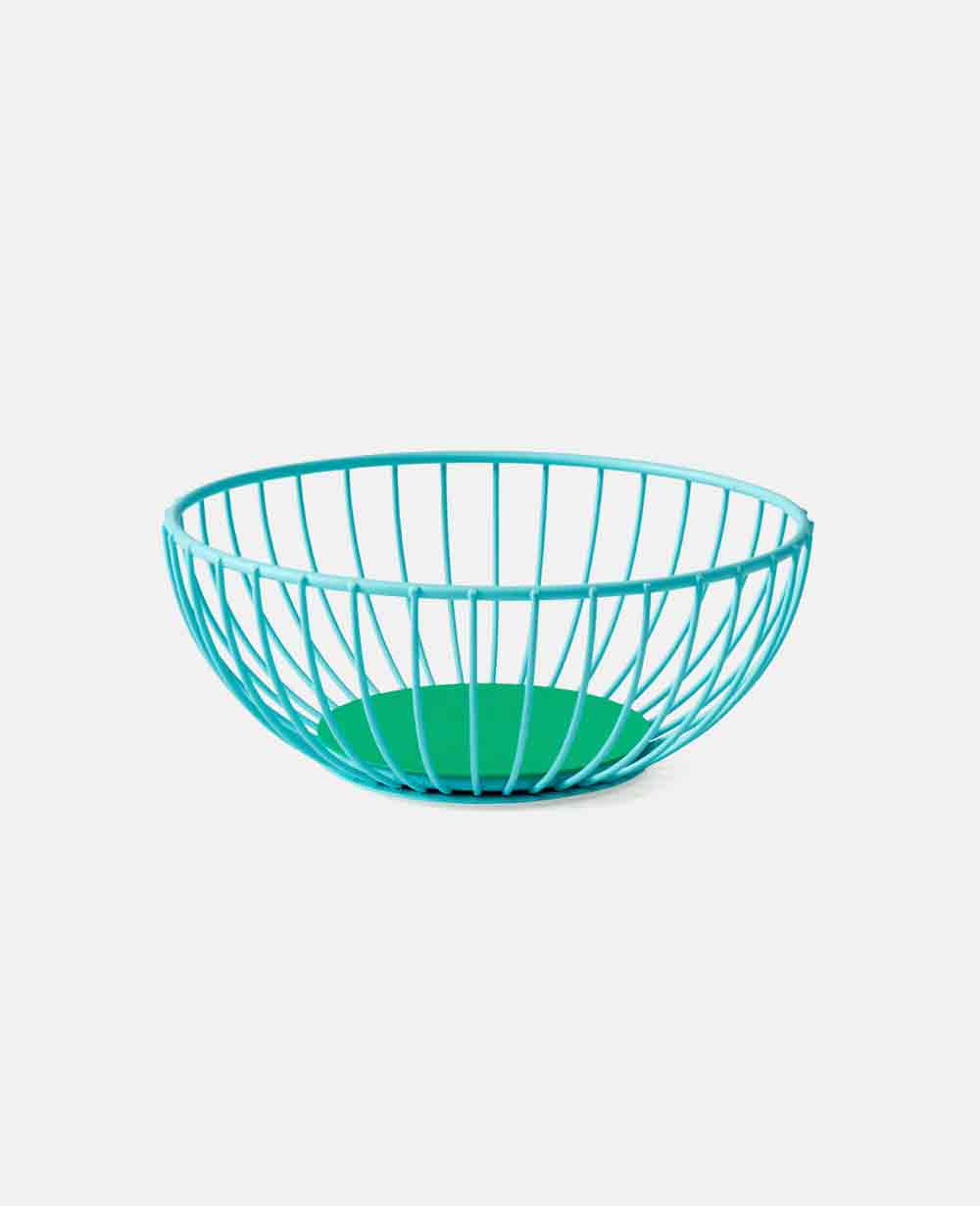 SMALL WIRE BASKET "IRIS" LIGHT BLUE/ GREEN