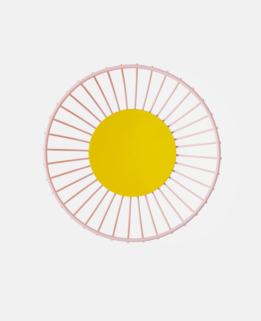 WIRE BASKET "IRIS SMALL" LIGHT PINK/ YELLOW