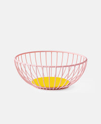 WIRE BASKET "IRIS SMALL" LIGHT PINK/ YELLOW