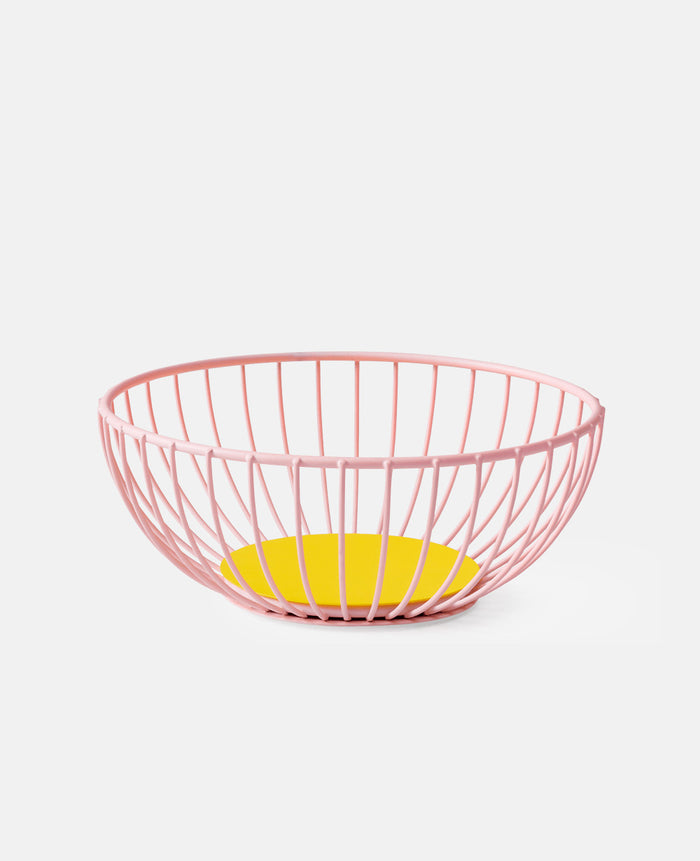WIRE BASKET "IRIS SMALL" LIGHT PINK/ YELLOW