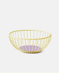 WIRE BASKET "IRIS SMALL" LIGHT YELLOW/LILAC
