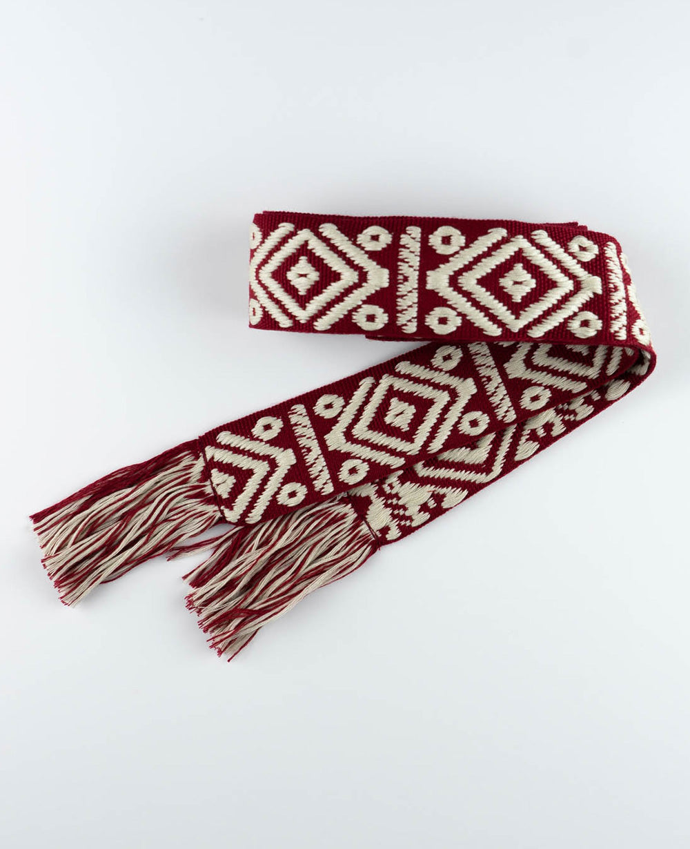 WOVEN BELT "IKAT" WINE