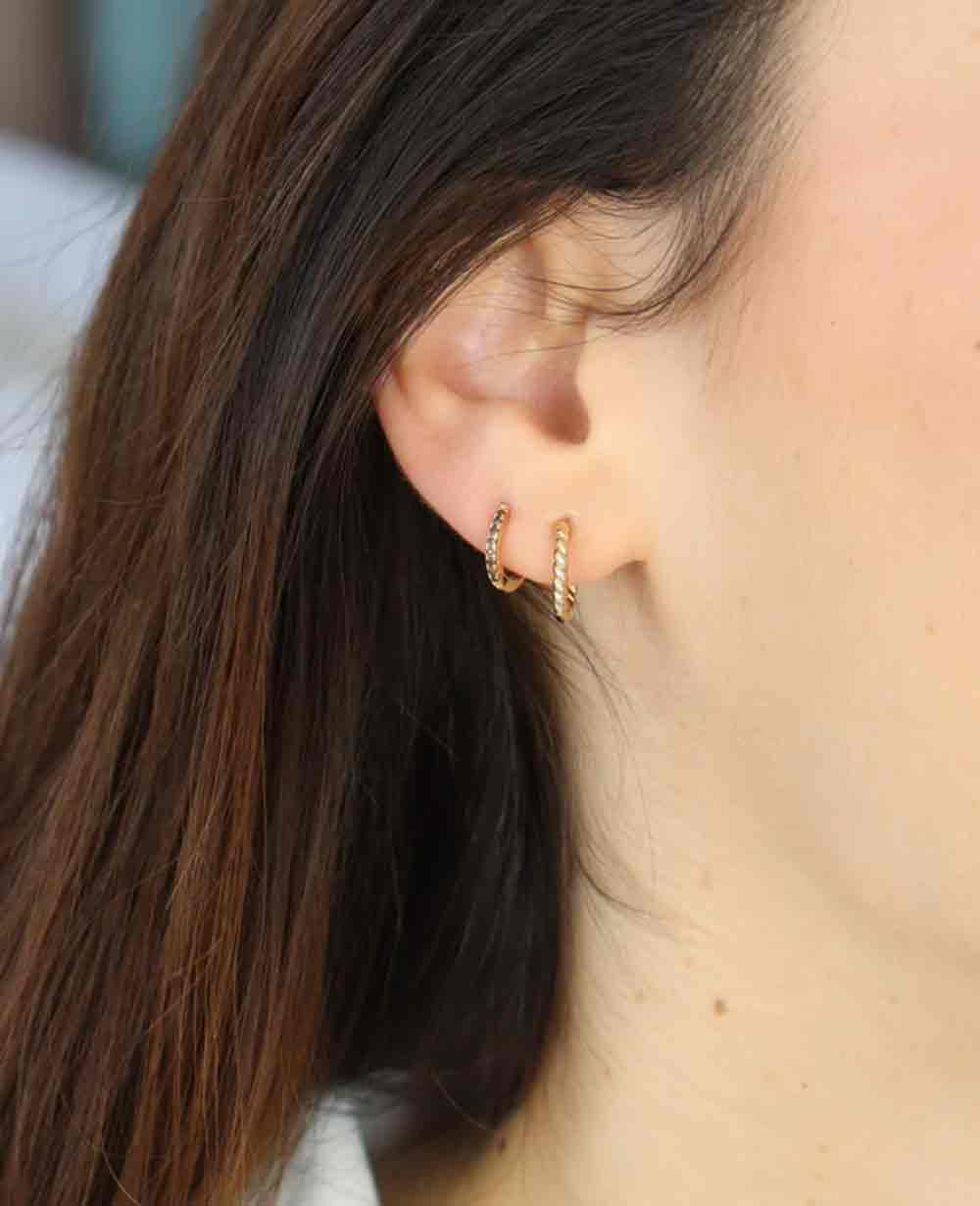 HOOPS PAIR "TRESSE" GOLD
