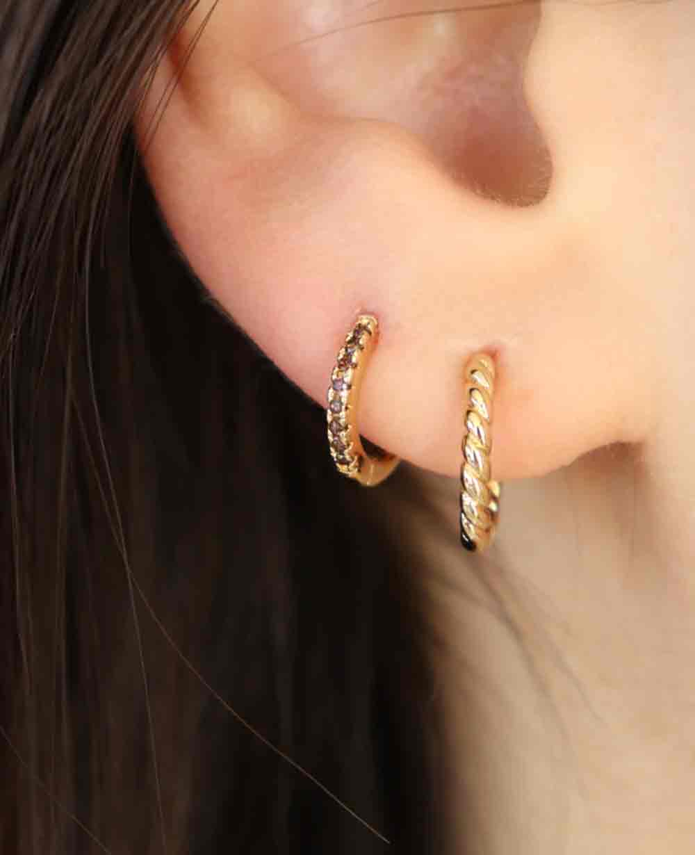 HOOPS PAIR "TRESSE" GOLD
