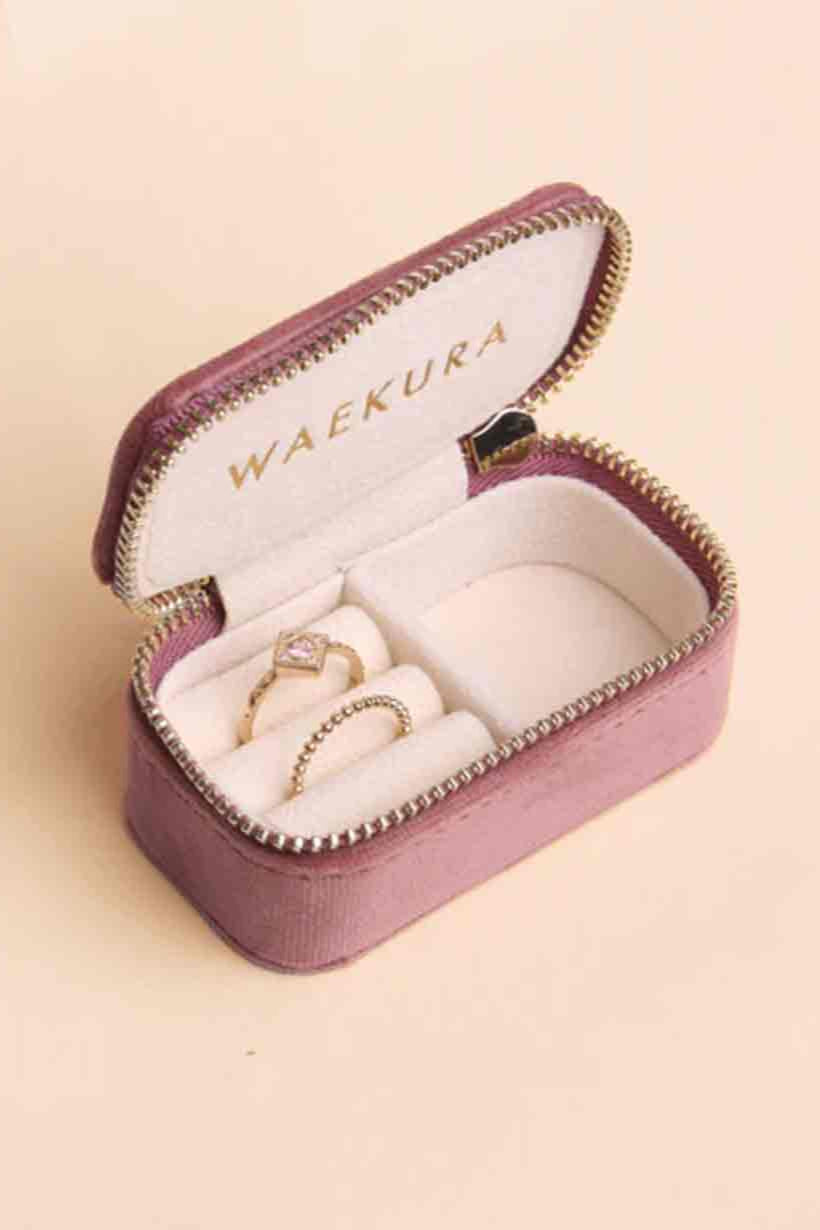 MINI TRAVEL JEWELRY CASE "ALMA" PINK ORCHID