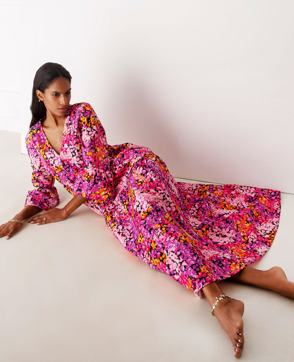 MIDI DRESS "PENELOPE" BOUGAINVILLEA