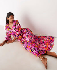MIDI DRESS "PENELOPE" BOUGAINVILLEA