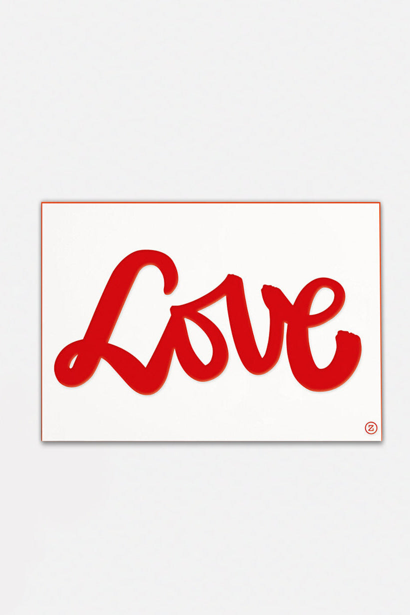 LETTERPRESS CARD "LOVE" RED/NEONORANGE