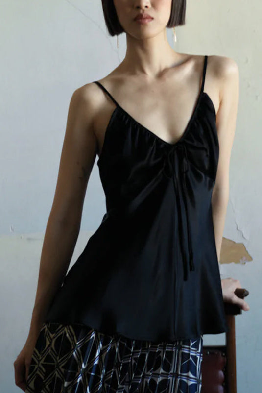 SILKY TOP "SOPHIA" BLACK