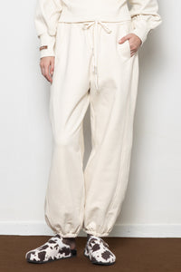 RELAXED COTTON SWEATPANTS CREAM