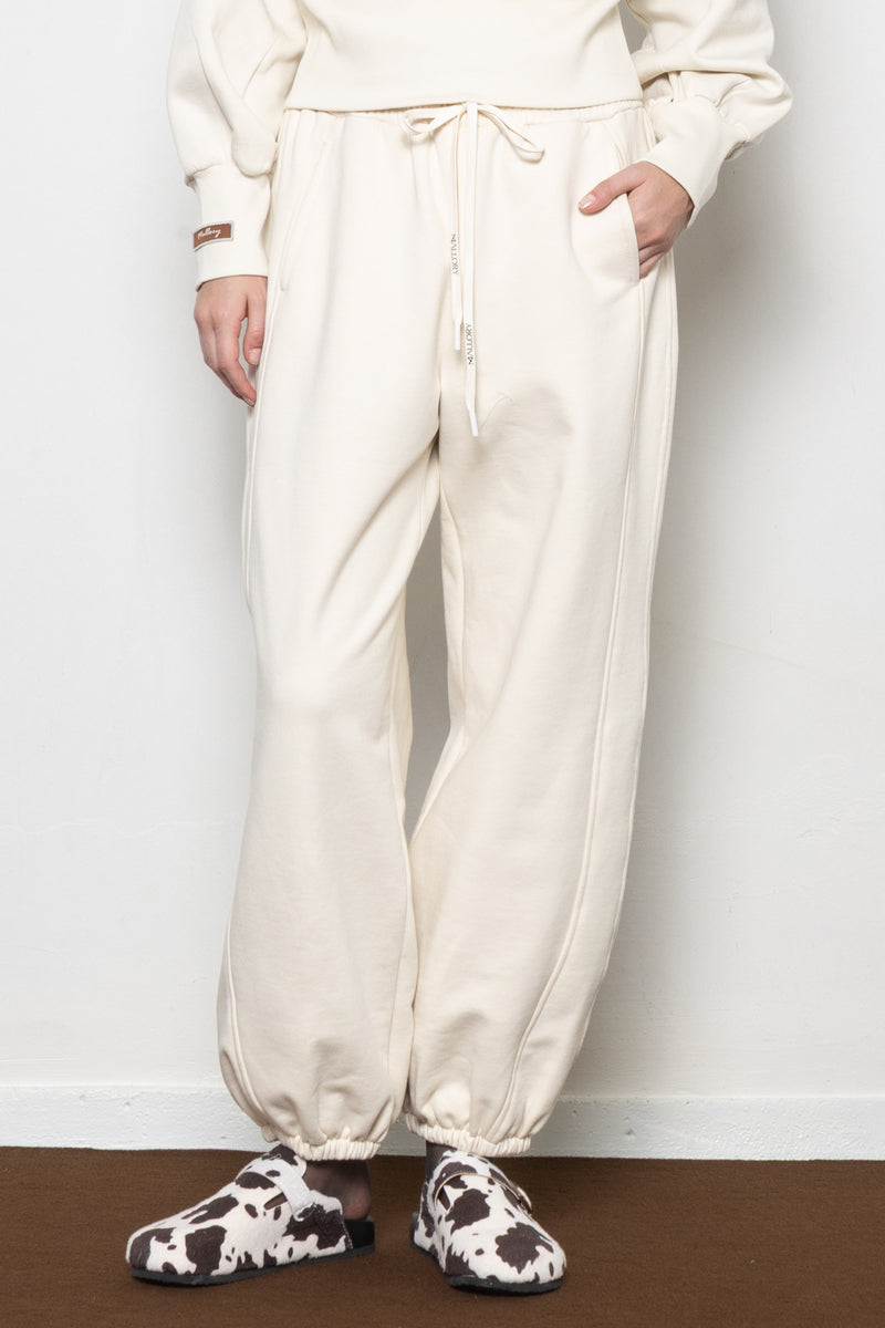 RELAXED COTTON SWEATPANTS CREAM