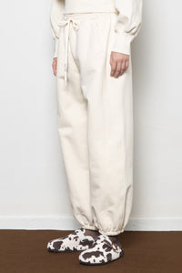 RELAXED COTTON SWEATPANTS CREAM