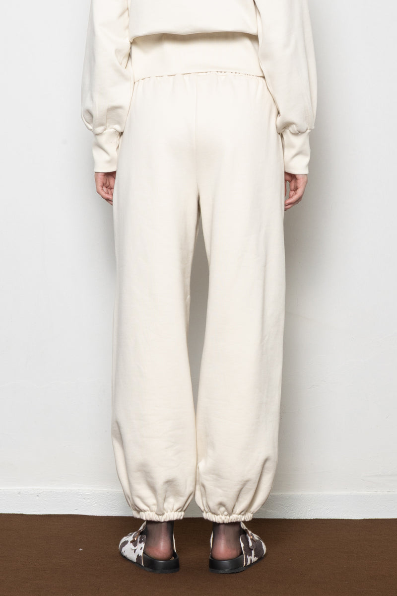RELAXED COTTON SWEATPANTS CREAM