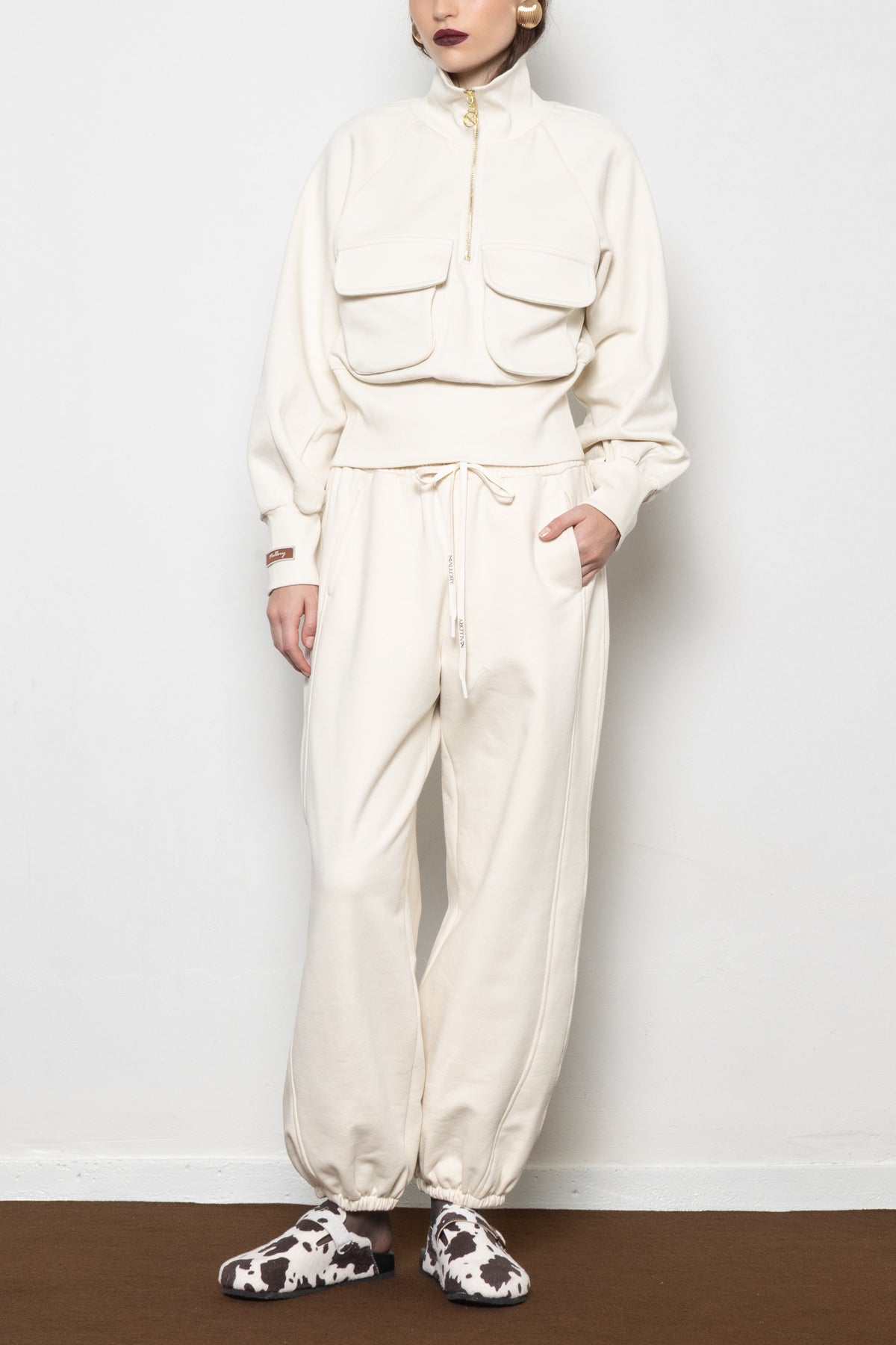 RELAXED COTTON SWEATPANTS CREAM