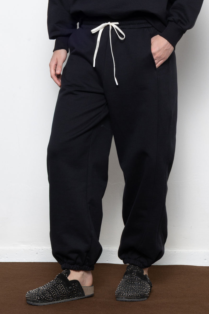 RELAXED COTTON SWEATPANTS BLACK