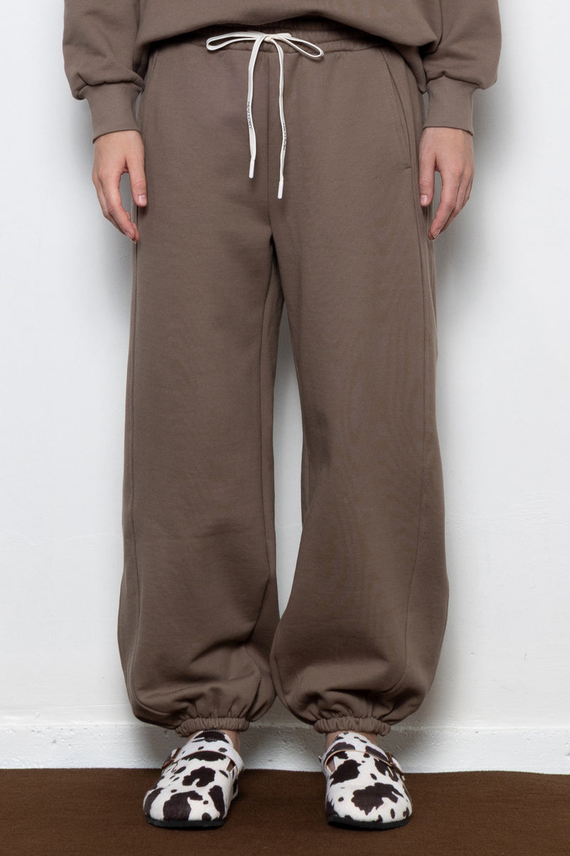 RELAXED COTTON SWEATPANTS MOCCA
