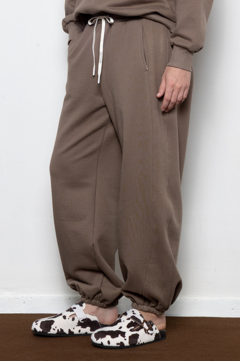 RELAXED COTTON SWEATPANTS MOCCA