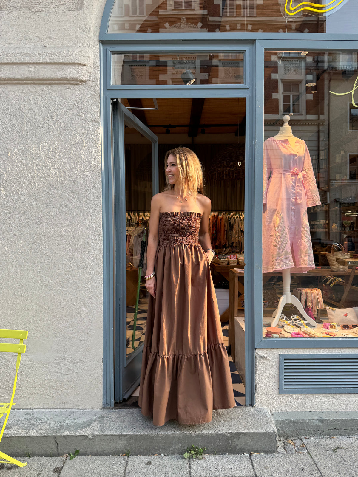 BANDEAU DRESS "ELPIS" CHOCOLATE