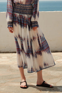 TRANSPARENT MIDI SKIRT „BOHEME“ MULTICOLOR