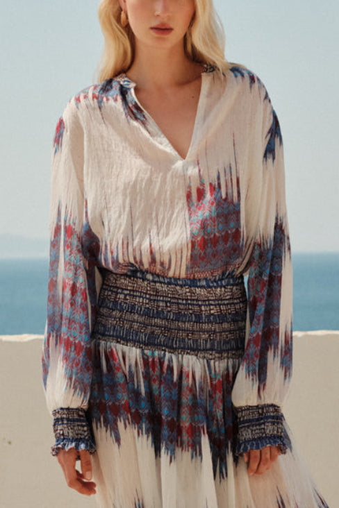 OVERSIZED TRANSPARENT BLOUSE „BOHEME“ MULTICOLOR