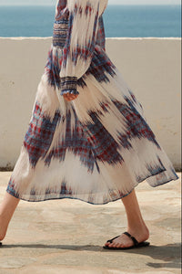 TRANSPARENT MIDI SKIRT „BOHEME“ MULTICOLOR