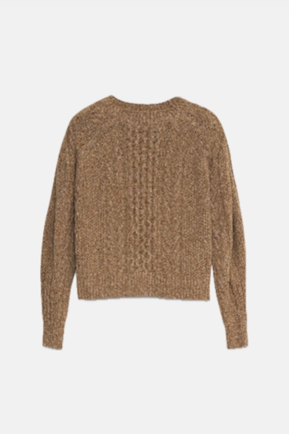 OVERSIZED WOOL CABLE KNIT PULLOVER "ISABEL" CAMEL