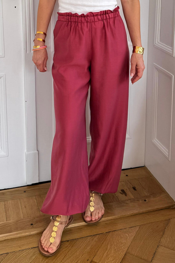 LIGHT BALLOON LEG PANTS "SILKSTONE" ROSEWINE