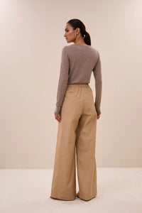 SOFT COTTON LONGSLEEVE TOP BISCUIT