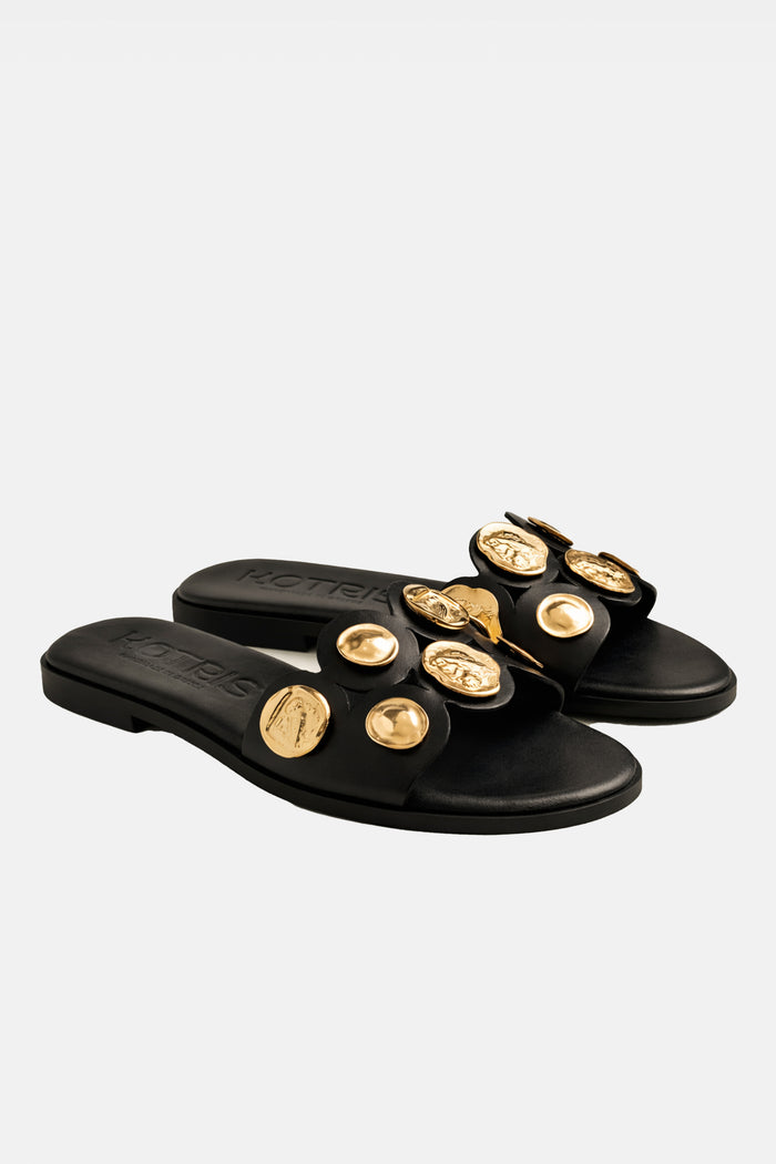 SLIDE SANDALS BLACK/GOLD